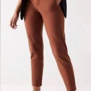 Athleta Stellar Mid Rise Ankle Trouser Pants Ancient Mahogany Brown Size 0P